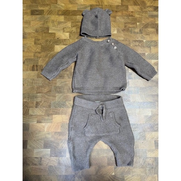Just One You Made by Carter's Other - Just One You Made by Carter's Baby‎ Bear Ear Knit Sweater Pants Hat Set NB Brown